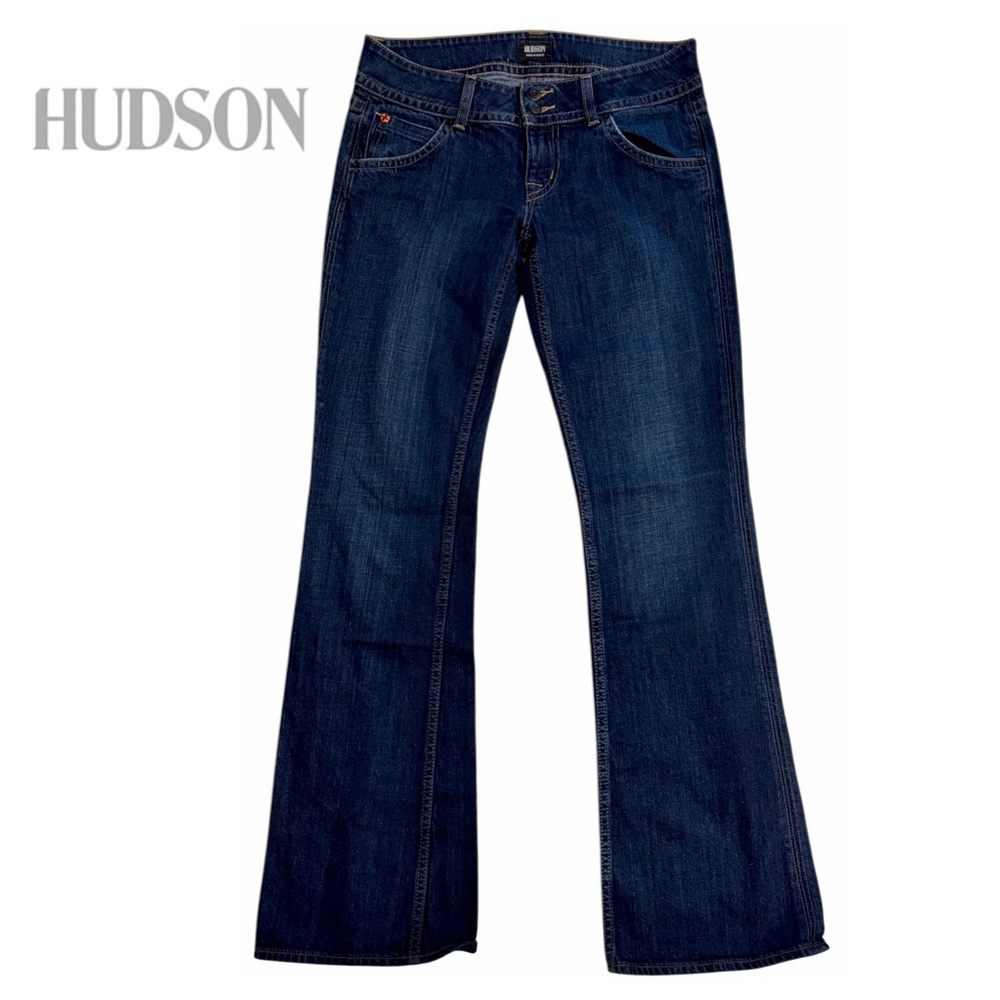HUDSON new Signature Low-Rise Boot Cut Dark Indigo Soft Stretch Jeans NWOT - Picture 3 of 16